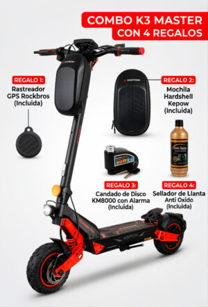 SCOOTER ELÉCTRICO KEPOW K3 MASTER 2400W + Pack Protección VIP (Mochila + GPS + Candado + Antipinchazos)