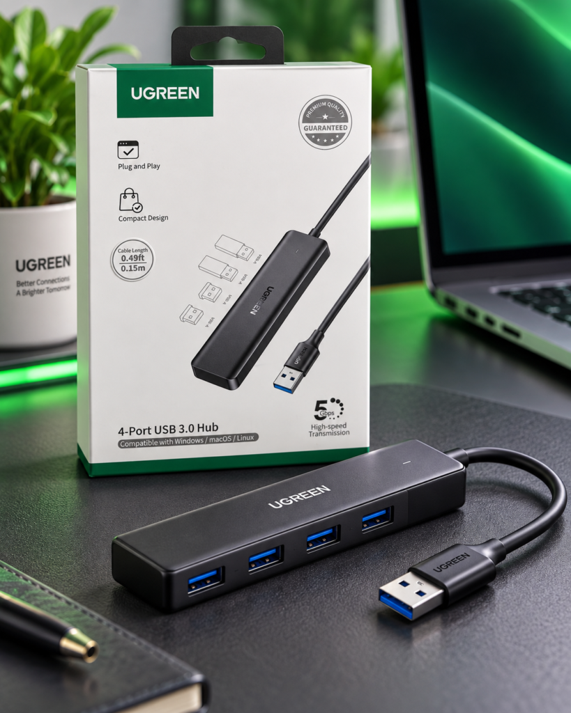 Hub USB UGREEN de 4 Puertos USB 3.0 5Gbps – CM219