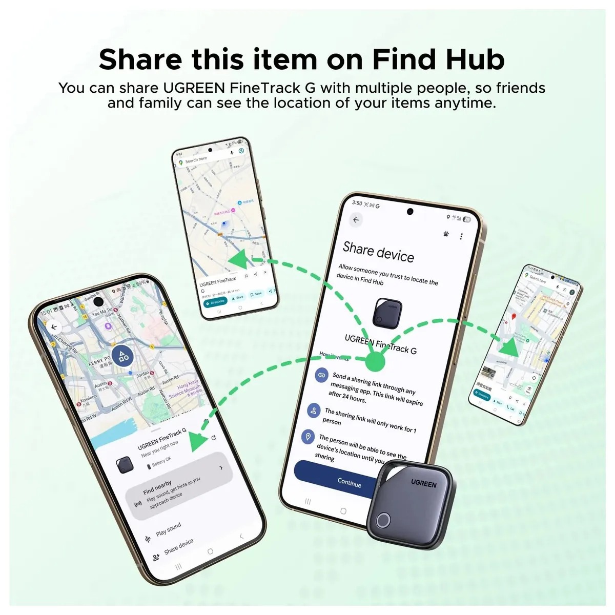 Localizador UGREEN para Llaves, Mochila y Equipaje Android – 65543 - Imagen 3