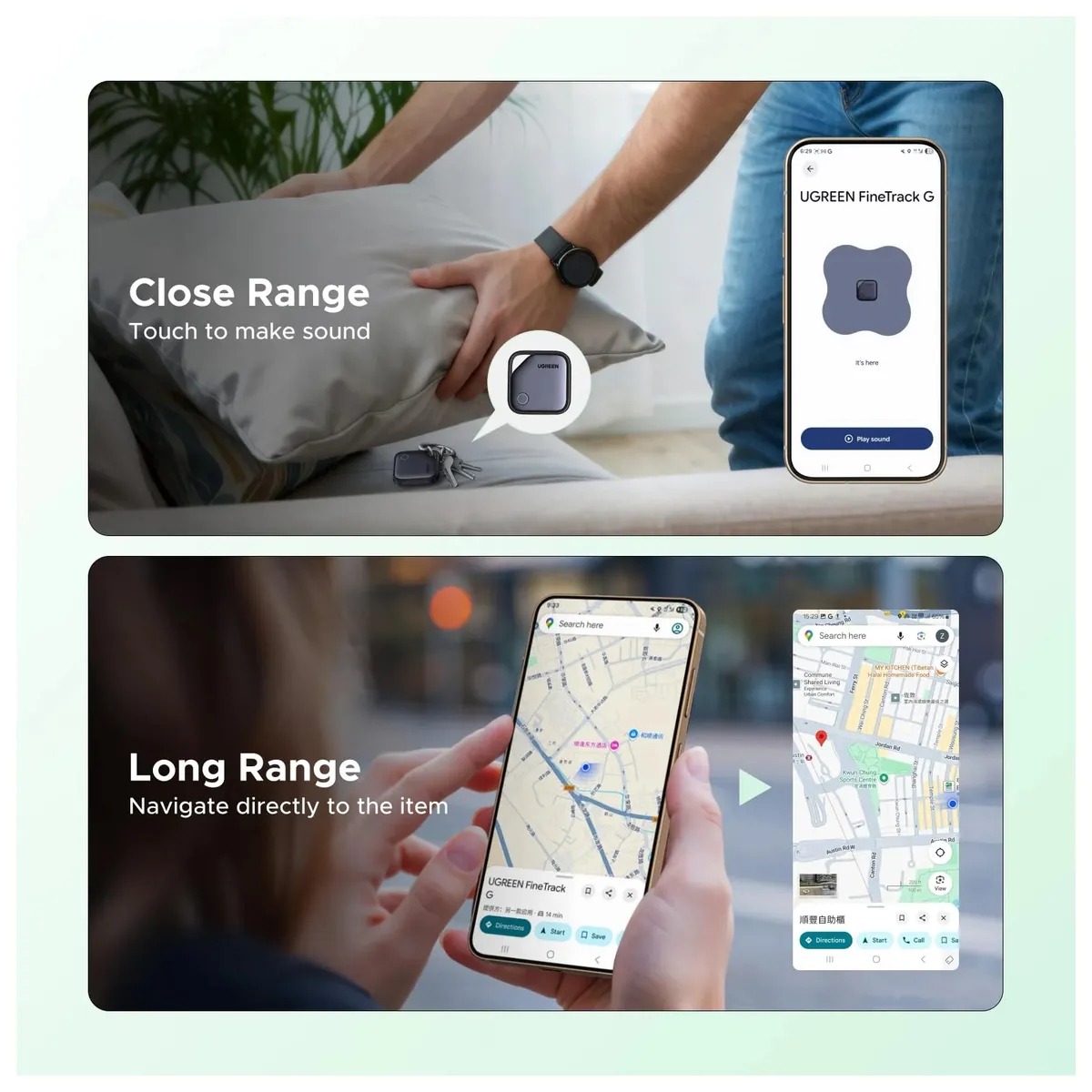 Localizador UGREEN para Llaves, Mochila y Equipaje Android – 65543 - Imagen 2